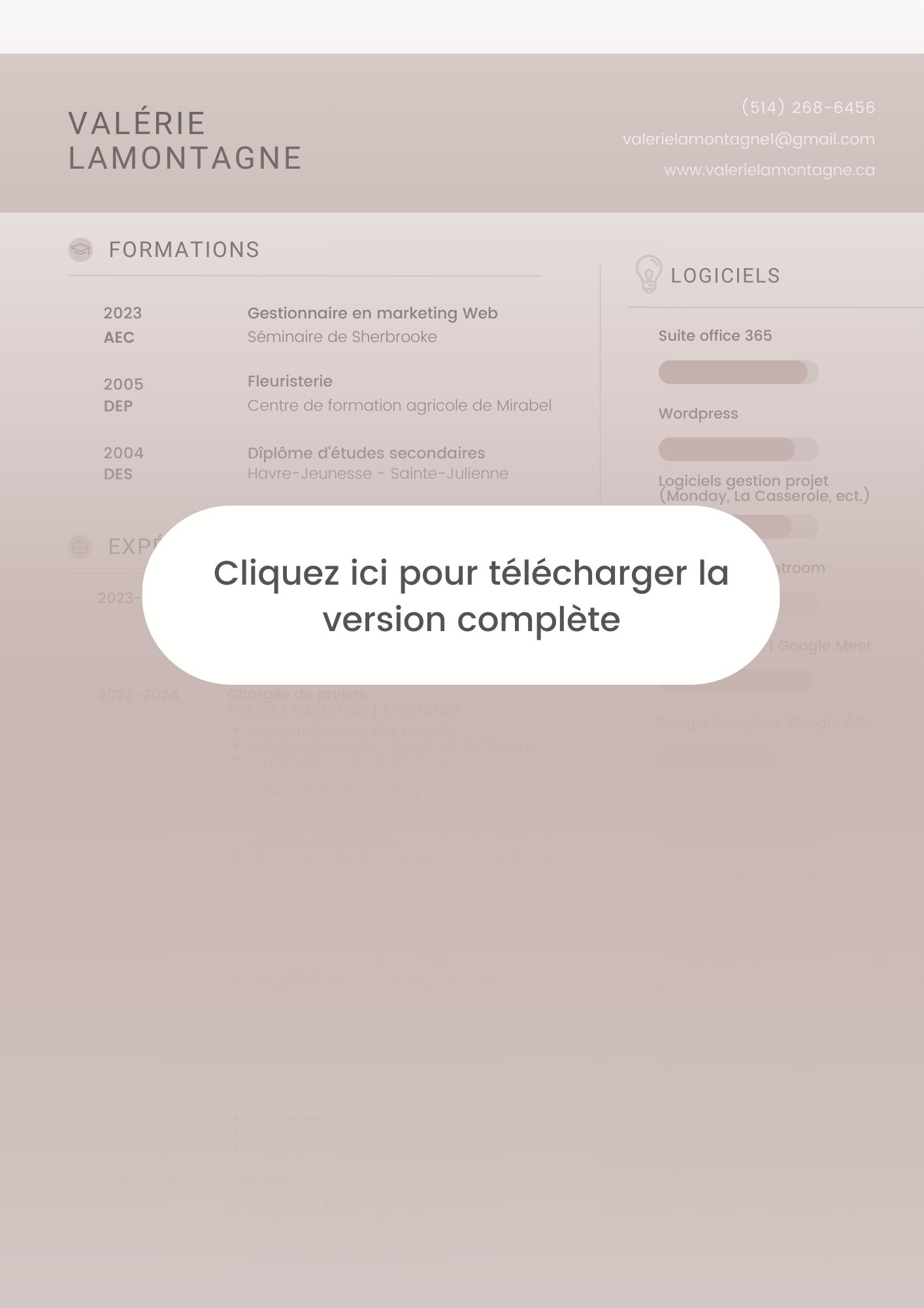 téléchargerCurriculum Vitae Valerie Lamontagne